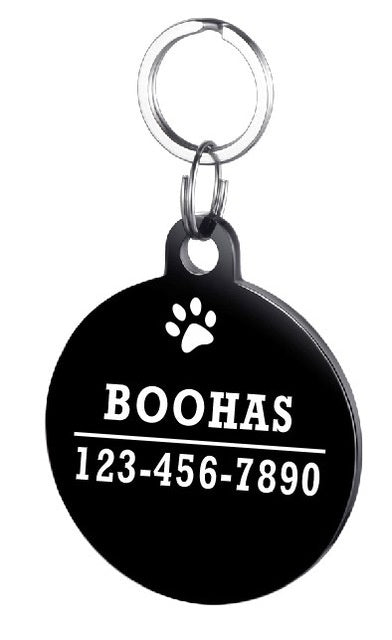 HKM-834835 Personalized Stainless Steel Dog ID Tag with Zircon Pendant