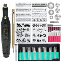 HKM-428563 Mini Electric Nail Polishing and Carving Pen with Speed Control and Accessory Set