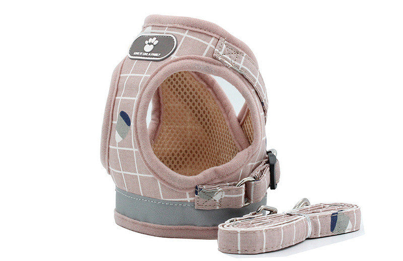 HKM-288019 Reflective Cat and Dog Traction Rope Walking Chain with Adjustable Sizes and Various Patterns
