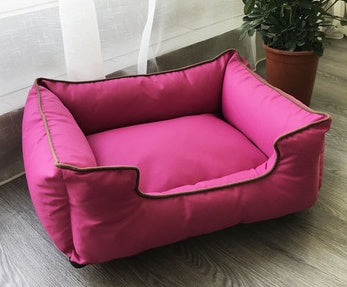 HKM-691219 Candy-Colored Thin Bone Square Denim Kennel for Medium and Small Dogs - Cloth Pet Bed in Red, Green, Orange, Yellow