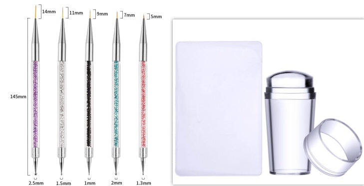 HKM-656787 Double-Headed Pointing Drilling Pen for Rhinestones - 48g Set, Suitable for All Skin Types