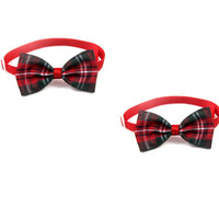 HKM-237459 Plaid Pet Tie Scarf for Cats and Dogs - Stylish Polyester Accessories