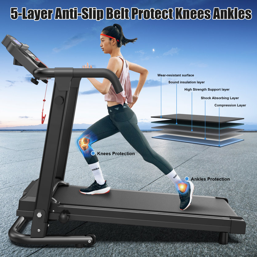 HKM-689107 Compact Folding Treadmill Q30-5 for Home and Office Use