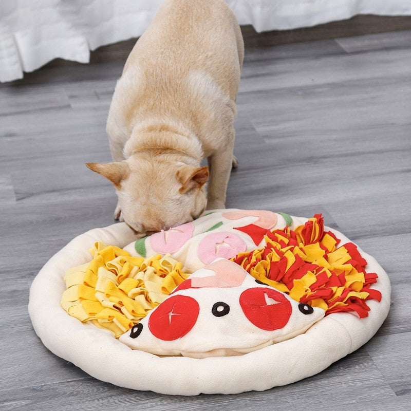 HKM-977427 Soft Polar Fleece Pizza Sniffing Pad with Anti-Skid Base and Educational Toys for Dogs