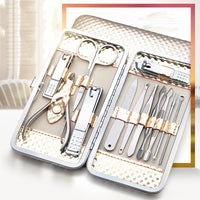HKM-852243 12-Piece Stainless Steel Manicure Set for Beauty Care and Grooming