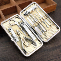 HKM-852243 12-Piece Stainless Steel Manicure Set for Beauty Care and Grooming