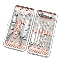 HKM-852243 12-Piece Stainless Steel Manicure Set for Beauty Care and Grooming