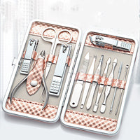 HKM-852243 12-Piece Stainless Steel Manicure Set for Beauty Care and Grooming