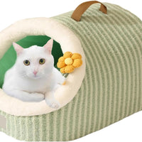 HKM-409811 Cozy Soft Cat Bed Cave with Removable Washable Pillow for Indoor Cats and Small Pets