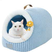 HKM-409811 Cozy Soft Cat Bed Cave with Removable Washable Pillow for Indoor Cats and Small Pets