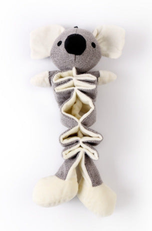 HKM-992403 Cotton and Linen Plush Pet Toy - Koala, Kangaroo, and Hippo Designs