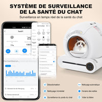 HKM-431699 Self-Cleaning Cat Litter Box with Adaptive Features, 65L Capacity, App Control, Infrared Sensors, and Safety Design