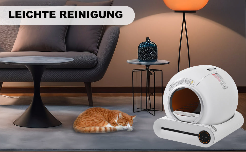 HKM-431699 Self-Cleaning Cat Litter Box with Adaptive Features, 65L Capacity, App Control, Infrared Sensors, and Safety Design