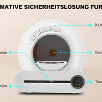 HKM-431699 Self-Cleaning Cat Litter Box with Adaptive Features, 65L Capacity, App Control, Infrared Sensors, and Safety Design