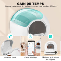 HKM-431699 Self-Cleaning Cat Litter Box with Adaptive Features, 65L Capacity, App Control, Infrared Sensors, and Safety Design