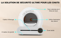 HKM-431699 Self-Cleaning Cat Litter Box with Adaptive Features, 65L Capacity, App Control, Infrared Sensors, and Safety Design