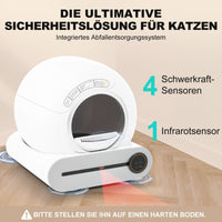 HKM-431699 Self-Cleaning Cat Litter Box with Adaptive Features, 65L Capacity, App Control, Infrared Sensors, and Safety Design