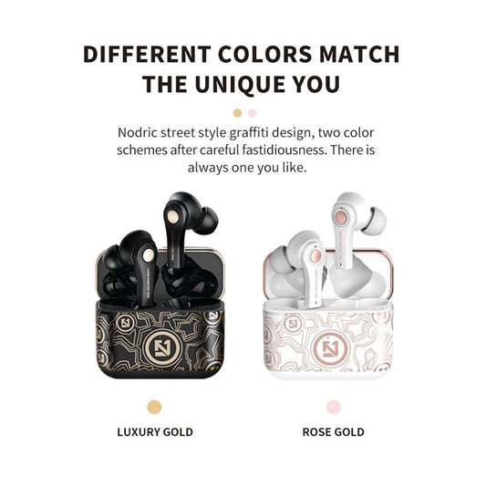 KTX-098131 Bluetooth Wireless Stereo Headset with 10m Range for Calls and Music in Black and White