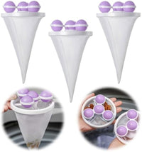 HKM-351699 3-Pack Reusable Floating Hair Filtering Mesh Bags for Washing Machine - Efficient Pet Hair and Lint Remover Tool