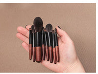 HKM-414803 Mini Portable Makeup Brush Set with Horse Hair and Wooden Handle for Travel