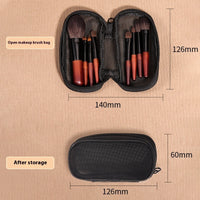 HKM-414803 Mini Portable Makeup Brush Set with Horse Hair and Wooden Handle for Travel