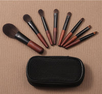 HKM-414803 Mini Portable Makeup Brush Set with Horse Hair and Wooden Handle for Travel