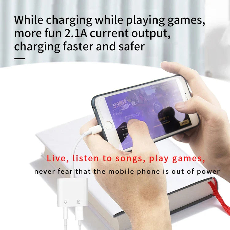 KTX-732051 2-in-1 Audio and Charging Adapter for 3.5mm Headphones and iPhone