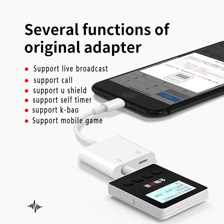 KTX-732051 2-in-1 Audio and Charging Adapter for 3.5mm Headphones and iPhone