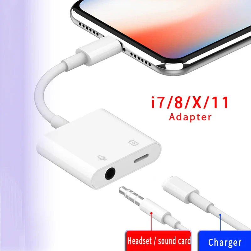 KTX-732051 2-in-1 Audio and Charging Adapter for 3.5mm Headphones and iPhone