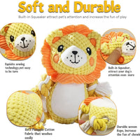 HKM-957331 Squeaky Plush Dog Toys Assorted Set for Medium and Large Dogs - Monkey & Lion Design