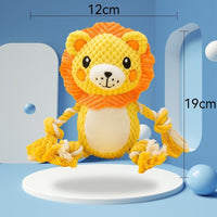 HKM-957331 Squeaky Plush Dog Toys Assorted Set for Medium and Large Dogs - Monkey & Lion Design