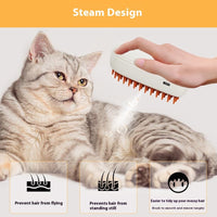 HKM-365907 USB Rechargeable Pet Grooming Steam Brush with Accessories for Cats