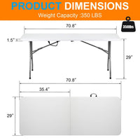 HKM-745747 Portable Lightweight Folding Rectangular Table for Outdoor Use