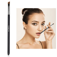 HKM-674643 Portable Horse Hair Oblique Eyebrow Smudge Brush with Wooden Handle - 14.5CM