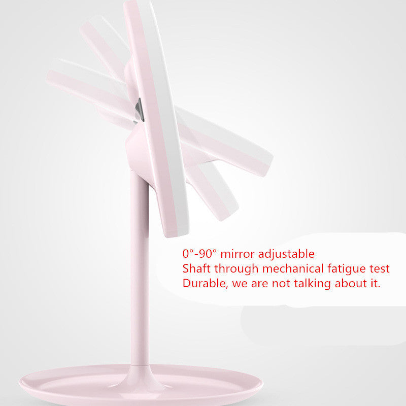 HKM-782675 Rechargeable LED Makeup Mirror with Stepless Dimming and Tri-Color Light