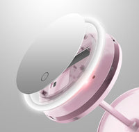 HKM-782675 Rechargeable LED Makeup Mirror with Stepless Dimming and Tri-Color Light