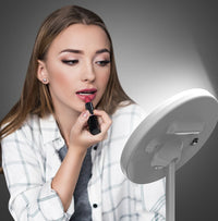 HKM-782675 Rechargeable LED Makeup Mirror with Stepless Dimming and Tri-Color Light