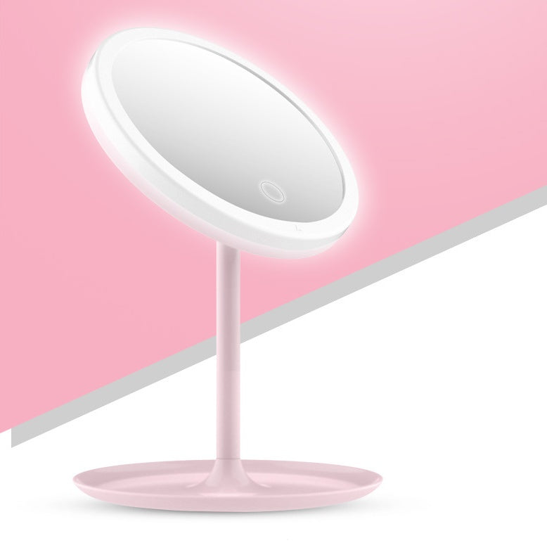 HKM-782675 Rechargeable LED Makeup Mirror with Stepless Dimming and Tri-Color Light