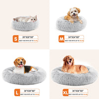 HKM-957651 Plush Faux Fur Cat Bed with Anti-Slip Base, 24-Inch Diameter, Supports Pets Up to 25 lbs