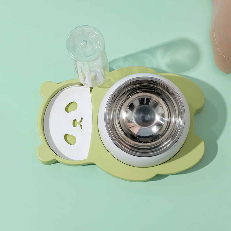 HKM-823955 Elevated Tilted Cat and Dog Bowls with Automatic Water Dispenser for Small Pets