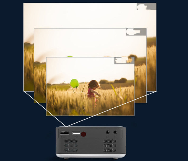 KTX-784915 Portable Mini Projector - 1080P HD, Lightweight Design, Silver & Yellow Colors