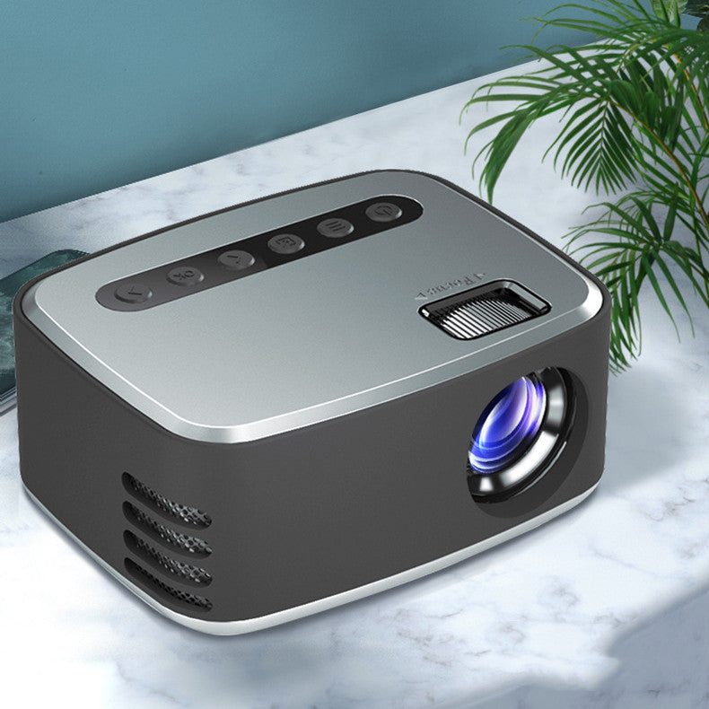 KTX-784915 Portable Mini Projector - 1080P HD, Lightweight Design, Silver & Yellow Colors