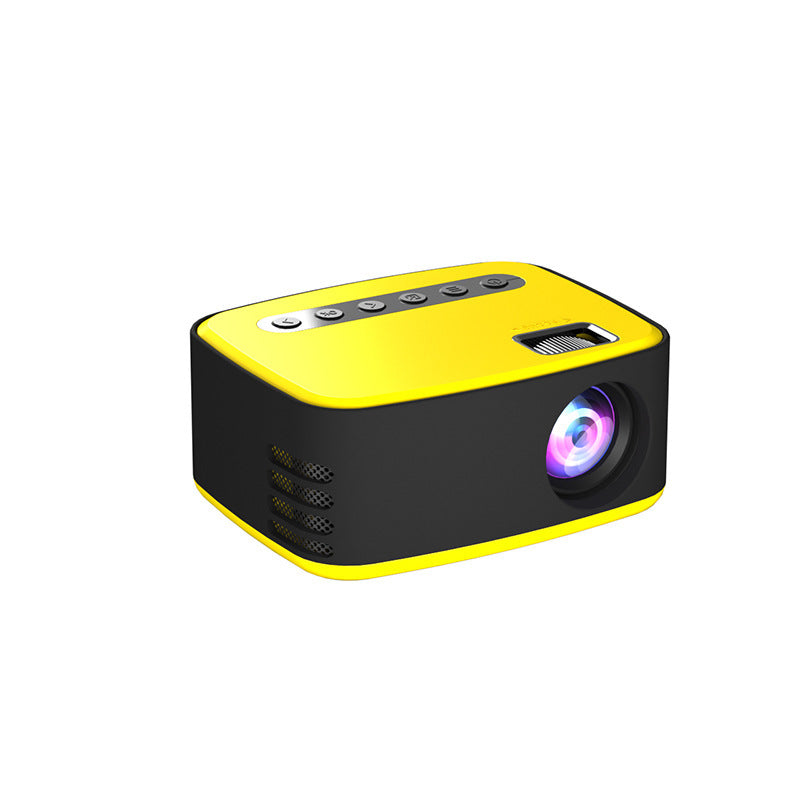 KTX-784915 Portable Mini Projector - 1080P HD, Lightweight Design, Silver & Yellow Colors