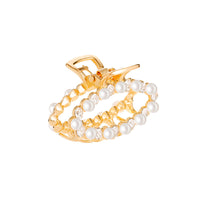 HKM-197139 Alloy Claw Clip in Peach Heart Pearl and Fan Shape for Women