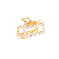 HKM-197139 Alloy Claw Clip in Peach Heart Pearl and Fan Shape for Women