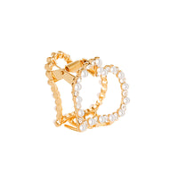 HKM-197139 Alloy Claw Clip in Peach Heart Pearl and Fan Shape for Women
