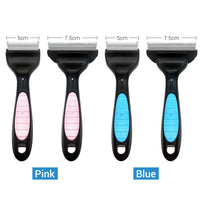 HKM-608787 Pet Comb for Cats and Dogs - Dual-Sided Hair Cleaner in Blue and Pink (160mm x 75mm)