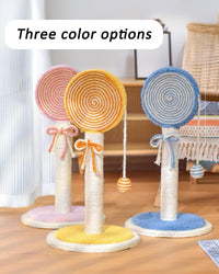 HKM-773907 Indoor Cat Scratching Post with Hanging Ball - Sturdy and Stable Base for Small and Large Cats