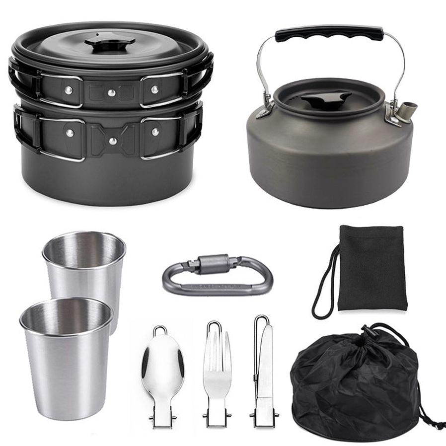 HKM-366035 Portable Outdoor Cooking Mess Kit for Camping, Hiking, and Picnics