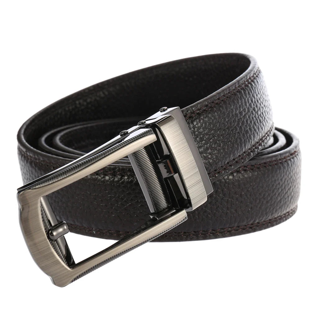 HKM-741971 Men's Cowhide Ratchet Belt with Custom Logo Option, Model LY33-2211-5